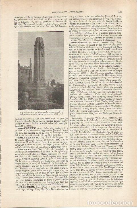 Otros art&iacute;culos de coleccionismo en papel: LAMINA ESPASA 36836: Monumento a los muertos en Wolverhampton, Inglaterra - Varios