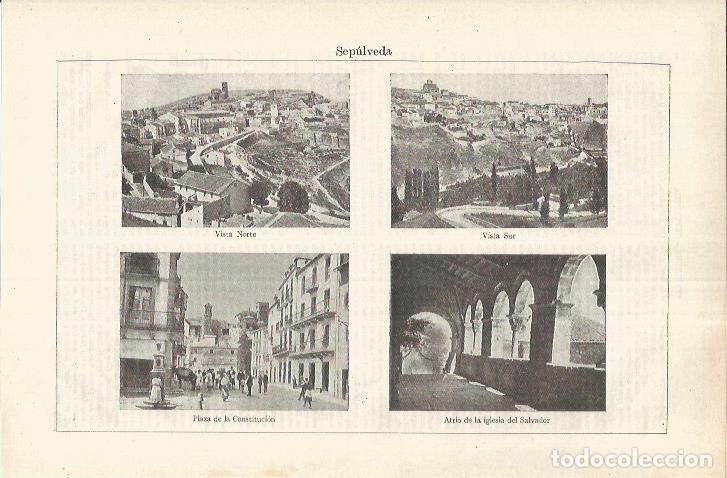 Otros art&iacute;culos de coleccionismo en papel: LAMINA ESPASA 37159: Vista norte y sur de Sepulveda, Segovia - Varios