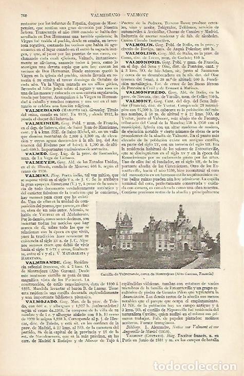 Otros art&iacute;culos de coleccionismo en papel: LAMINA ESPASA 4759: Castillo de Valmirande Francia - Varios Autores