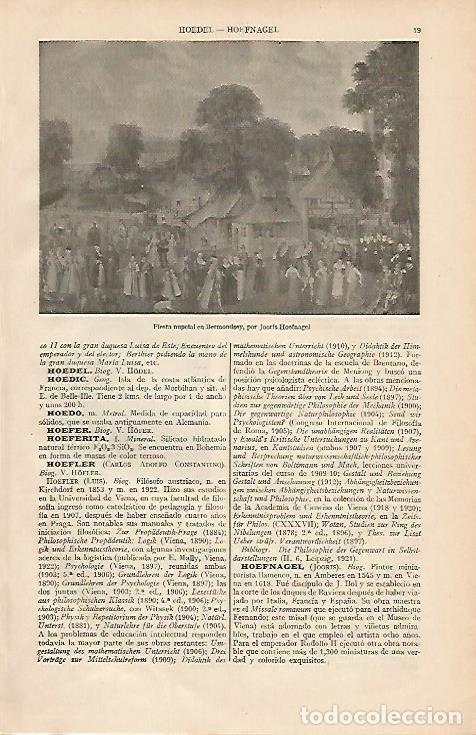 Otros art&iacute;culos de coleccionismo en papel: LAMINA ESPASA 4408: Fiesta nupcial en Bermondsey por Hoefnagel - Varios Autores
