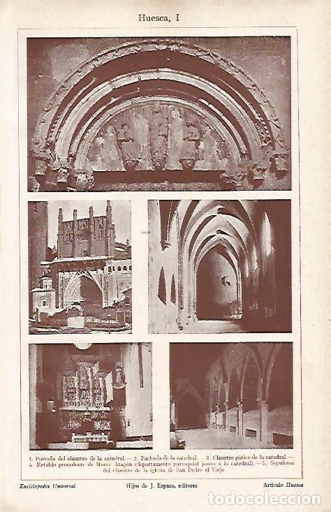 Otros art&iacute;culos de coleccionismo en papel: LAMINA ESPASA 4490: Catedral de Huesca - Varios Autores