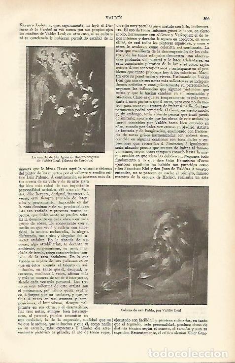 Otros art&iacute;culos de coleccionismo en papel: LAMINA ESPASA 4699: Pinturas de Valdes Leal - Varios Autores