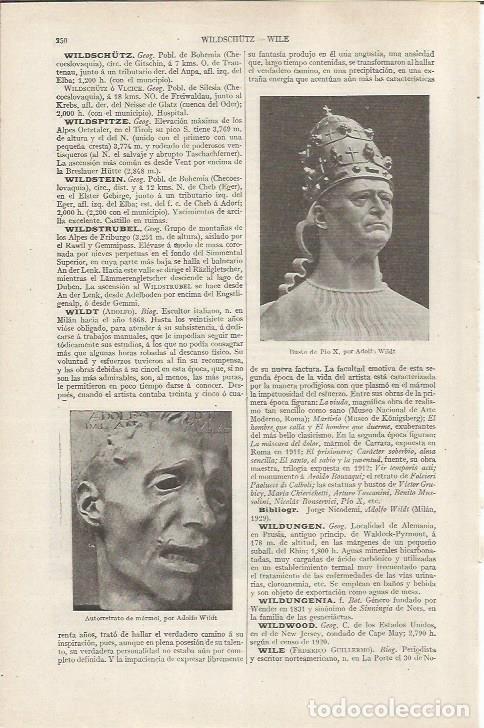 Otros art&iacute;culos de coleccionismo en papel: LAMINA ESPASA 36795: Busto de Pio X, por A. Wildt - Varios