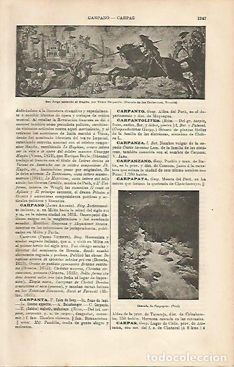 Otros art&iacute;culos de coleccionismo en papel: LAMINA ESPASA 4357: San Jorge matando al dragon por Carpaccio - Varios Autores