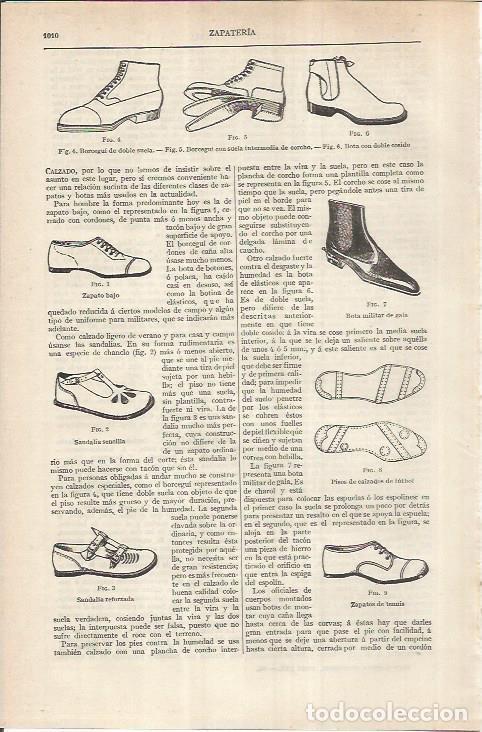 Otros art&iacute;culos de coleccionismo en papel: LAMINA ESPASA 36969: Tipos de zapatos - Varios