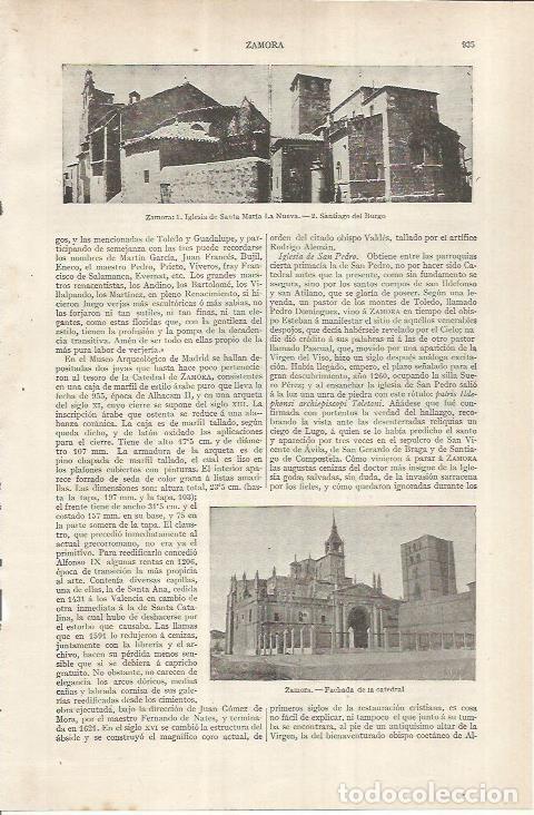 Otros art&iacute;culos de coleccionismo en papel: LAMINA ESPASA 36947: Santa Maria la Nueva y Santiago del Burgo en Zamora - Varios