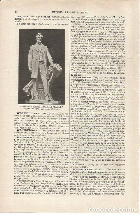 Otros art&iacute;culos de coleccionismo en papel: LAMINA ESPASA 36752: Monumento a Lincoln - Varios