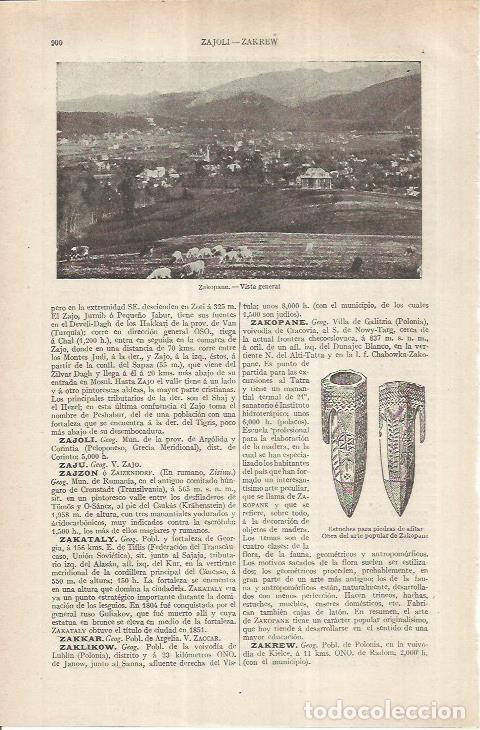 Otros art&iacute;culos de coleccionismo en papel: LAMINA ESPASA 36937: Vista de Zakopane, Polonia - Varios