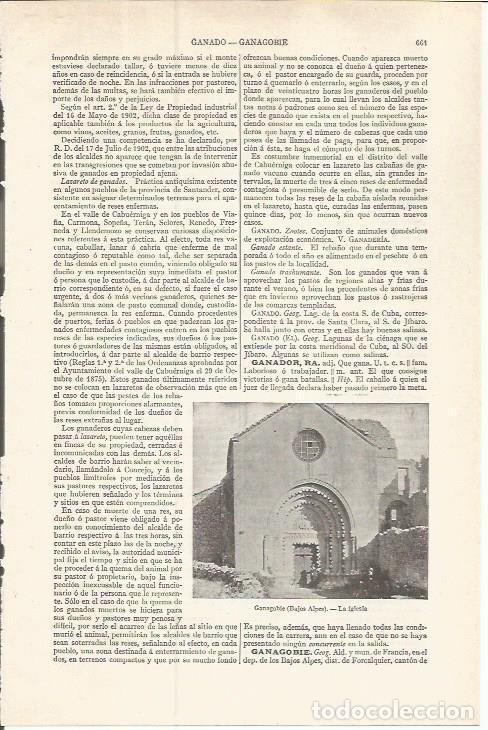 Otros art&iacute;culos de coleccionismo en papel: LAMINA ESPASA 37516: Iglesia de Ganagobie - Varios