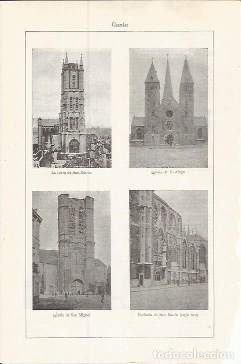 Otros art&iacute;culos de coleccionismo en papel: LAMINA ESPASA 37528: Edificios de Gante, Belgica - Varios