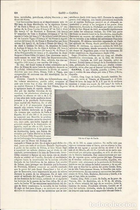 Otros art&iacute;culos de coleccionismo en papel: LAMINA ESPASA 37553: Isla en el lago de Garda - Varios