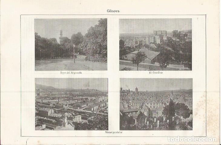 Otros art&iacute;culos de coleccionismo en papel: LAMINA ESPASA 37617: Vistas de Genova - Varios