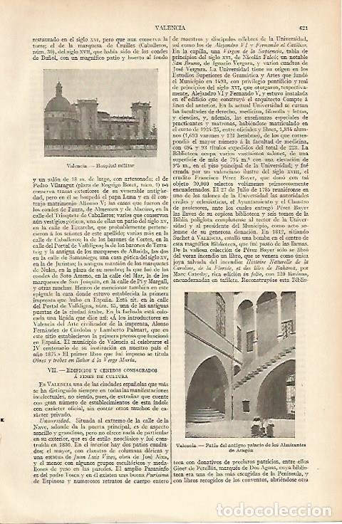 Otros art&iacute;culos de coleccionismo en papel: LAMINA ESPASA 4735: Hospital Militar de Valencia - Varios Autores