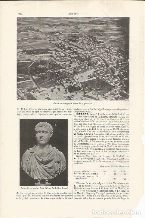 Paper Collecting Others: LAMINA ESPASA 37664: Vista aerea de Getafe, Madrid - Varios