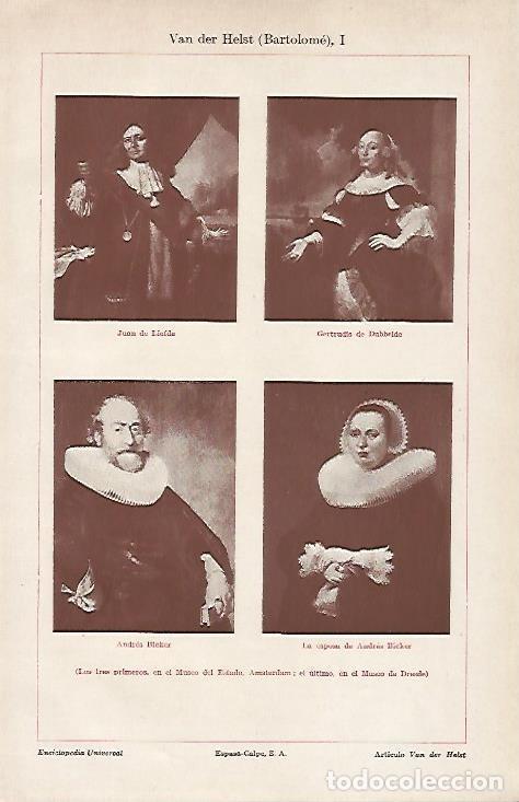 Otros art&iacute;culos de coleccionismo en papel: LAMINA ESPASA 4841: Retratos por B. Van der Helst - Varios Autores