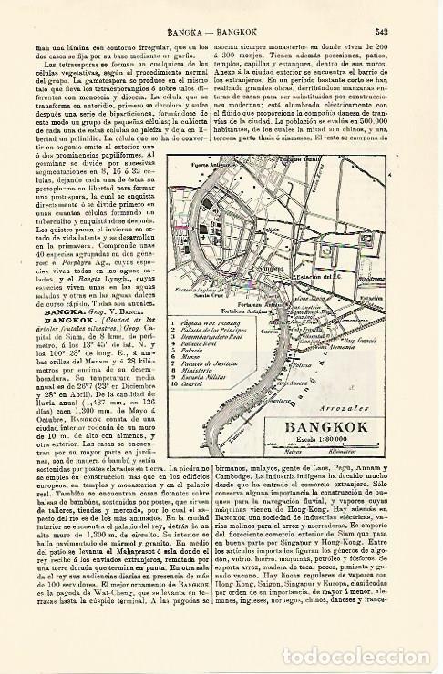 Otros art&iacute;culos de coleccionismo en papel: LAMINA ESPASA 30781: Plano de Bangkok Tailandia - Varios