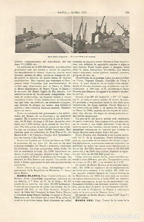 Otros art&iacute;culos de coleccionismo en papel: LAMINA ESPASA 30729: Puerto militar de Bahia Blanca Argentina - Varios