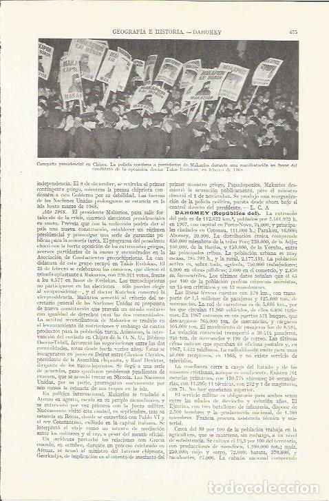 Otros art&iacute;culos de coleccionismo en papel: LAMINA ESPASA 37268: Campa&ntilde;a presidencial de Chile en 1968 - Varios