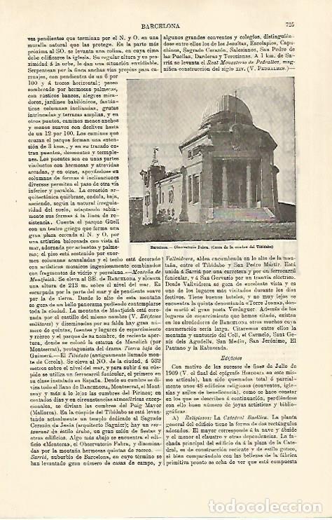Otros art&iacute;culos de coleccionismo en papel: LAMINA ESPASA 30812: Observatorio Fabra de Barcelona - Varios