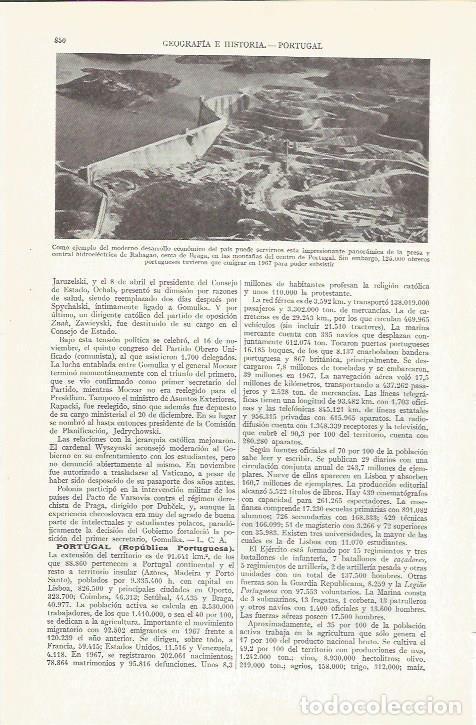 Otros art&iacute;culos de coleccionismo en papel: LAMINA ESPASA 37309: Presa de Rabagao en Protugal - Varios