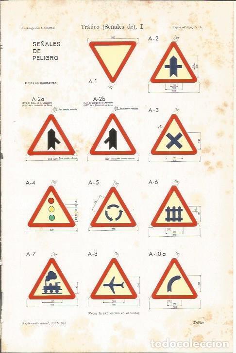 Otros art&iacute;culos de coleccionismo en papel: LAMINA ESPASA 37381: Se&ntilde;ales de trafico de peligro - Varios