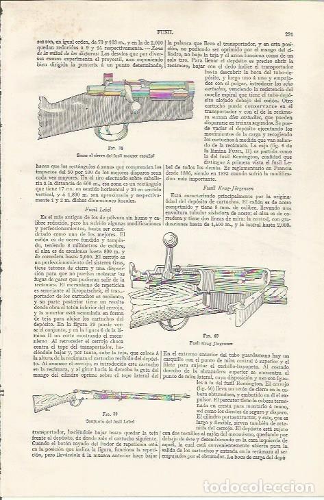 Otros art&iacute;culos de coleccionismo en papel: LAMINA ESPASA 37420: Fusil Lebel - Varios