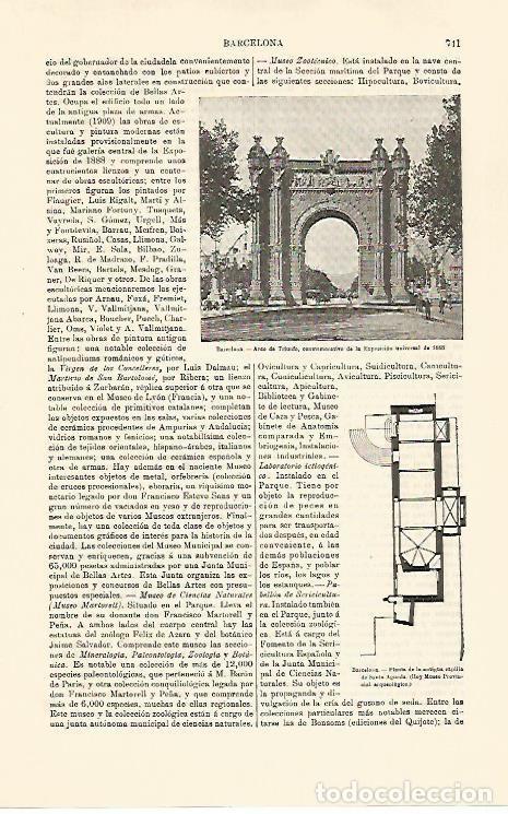 Otros art&iacute;culos de coleccionismo en papel: LAMINA ESPASA 30822: Arco del Triunfo en Barcelona - Varios
