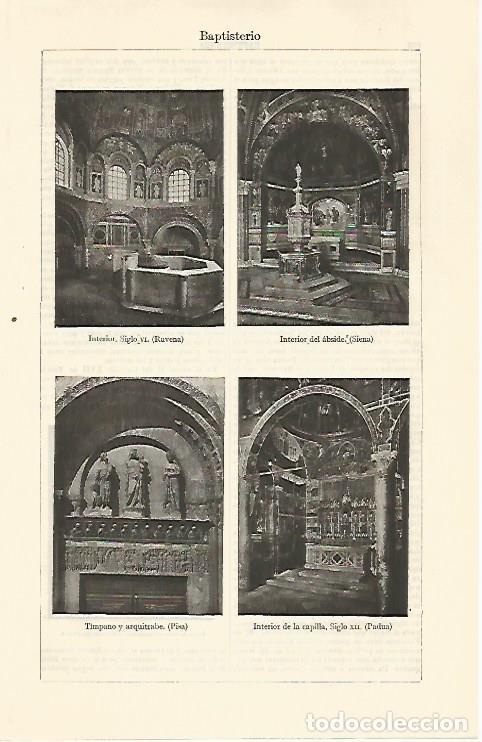 Otros art&iacute;culos de coleccionismo en papel: LAMINA ESPASA 30795: Baptisterio de Ravena Siena Pisa y Padua - Varios