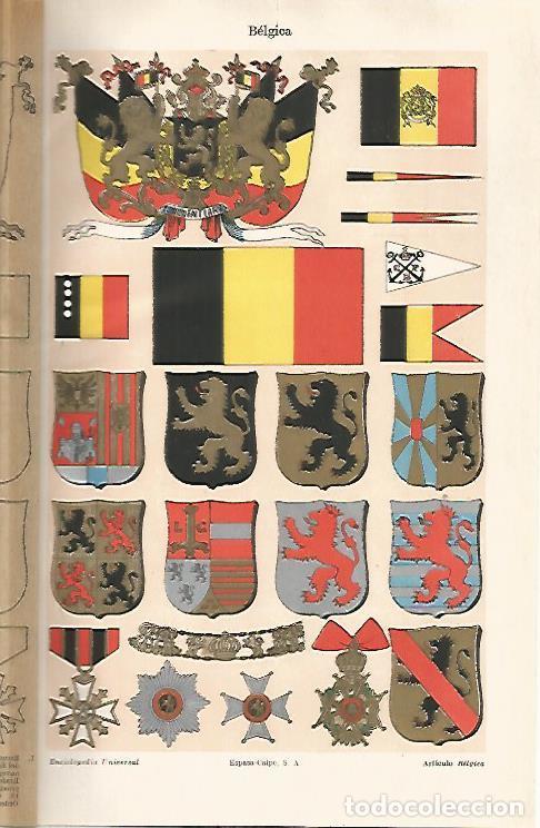 Otros art&iacute;culos de coleccionismo en papel: LAMINA ESPASA 30943: Banderas y escudos de Belgica - Varios