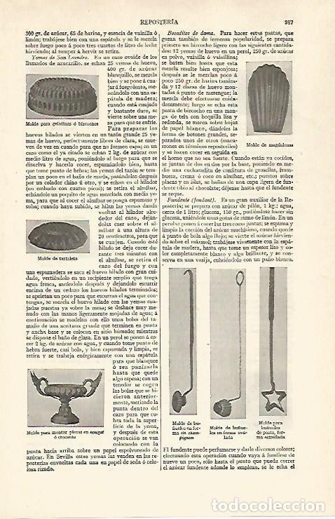 Otros art&iacute;culos de coleccionismo en papel: LAMINA ESPASA 31063: Moldes para reposteria - Varios