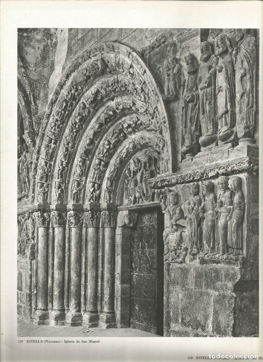 Otros art&iacute;culos de coleccionismo en papel: Lamina 0057: ESTELLA (Navarra). Iglesia de San Miguel - Marcel Durliat
