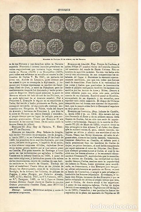 Otros art&iacute;culos de coleccionismo en papel: LAMINA ESPASA 16048: Monedas de Enrique II de Navarra - Varios