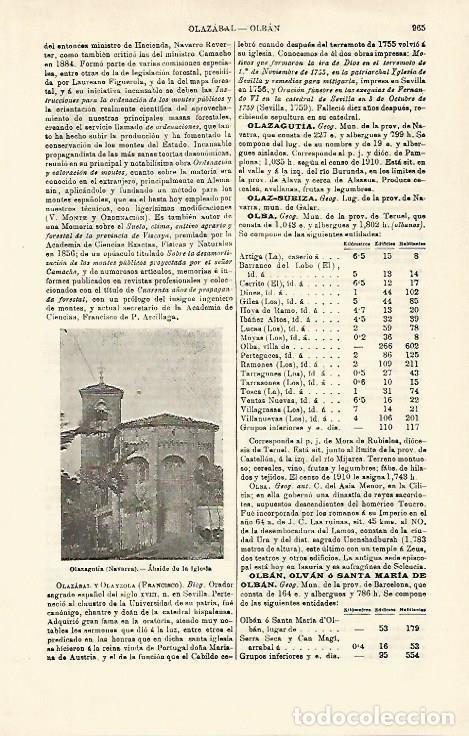Otros art&iacute;culos de coleccionismo en papel: LAMINA ESPASA 21353: Iglesia de Olazagutia Navarra - Varios