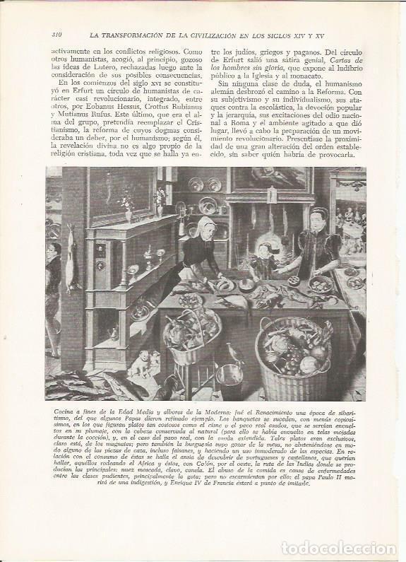 Otros art&iacute;culos de coleccionismo en papel: LAMINA 25964: Cocina de final de la Edad Media - VVAA