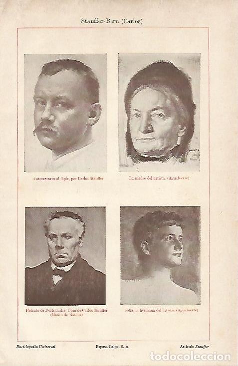 Otros art&iacute;culos de coleccionismo en papel: LAMINA ESPASA 7337: Obras de C. Stauffer-Bern - Varios