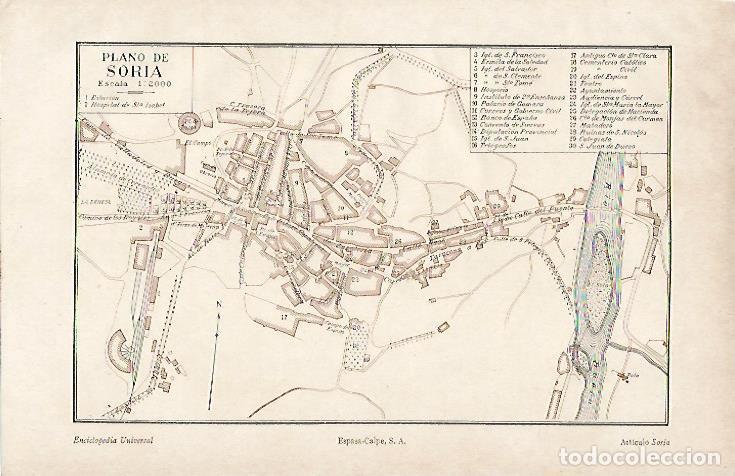 Otros art&iacute;culos de coleccionismo en papel: LAMINA ESPASA 7324: Plano de Soria - Varios