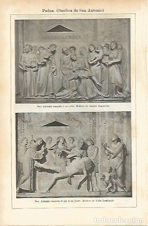 Otros art&iacute;culos de coleccionismo en papel: LAMINA ESPASA 7673: Relieves de la Basilica de San Antonio de Padua - Varios