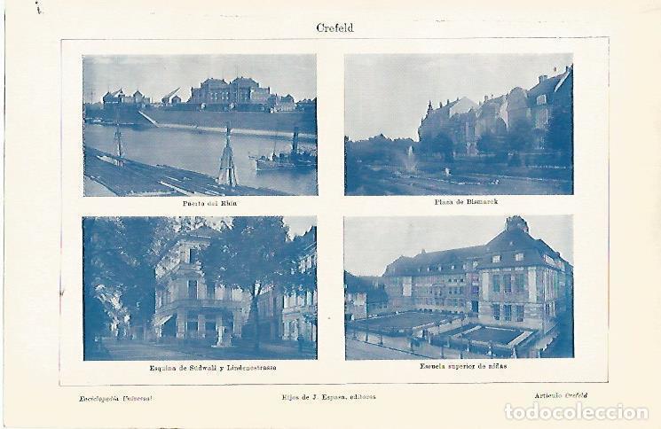 Otros art&iacute;culos de coleccionismo en papel: LAMINA ESPASA Alemania 14163: Vistas de Crefeld Alemania - Varios