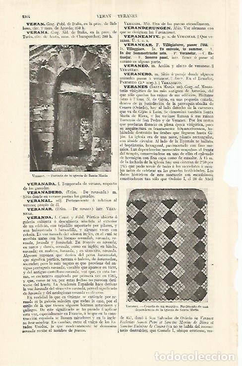 Otros art&iacute;culos de coleccionismo en papel: LAMINA ESPASA 17546: Iglesia de Veranes Asturias - Varios