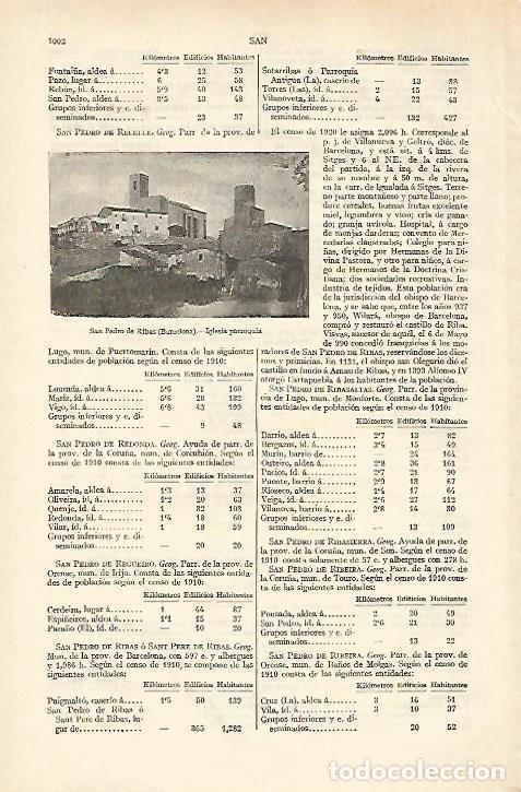 Otros art&iacute;culos de coleccionismo en papel: LAMINA ESPASA 18357: Iglesia de Sant Pere de Ribes Barcelona - Varios