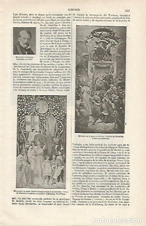 Otros art&iacute;culos de coleccionismo en papel: LAMINA ESPASA 12474: Obras y retrato de L. Schewind - Varios