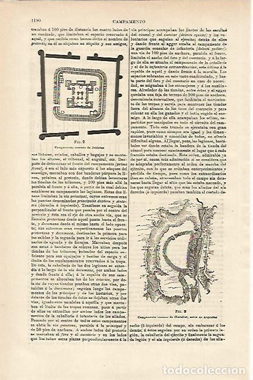 Otros art&iacute;culos de coleccionismo en papel: LAMINA ESPASA 14785: Campamento romano de Jublaina y de Chatelier - Varios