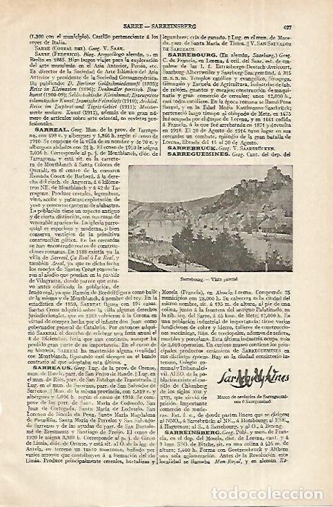 Otros art&iacute;culos de coleccionismo en papel: LAMINA ESPASA 12380: Vista parcial de Sarrebourg Francia - Varios