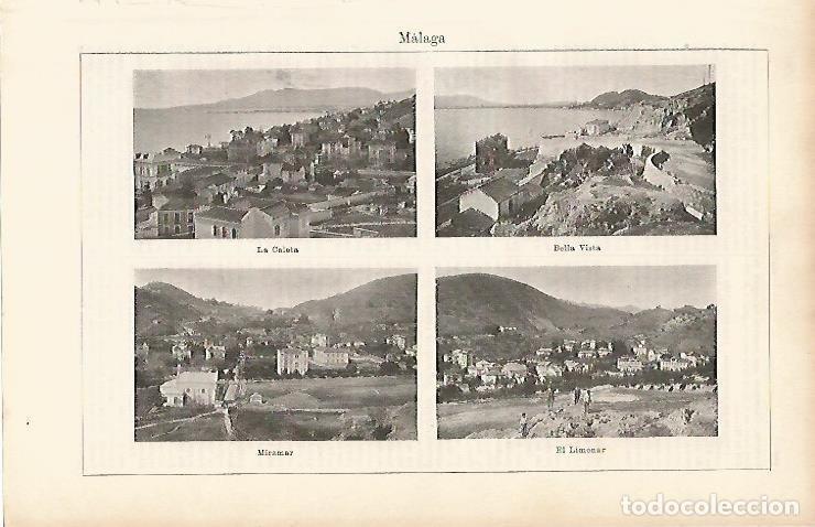 Otros art&iacute;culos de coleccionismo en papel: LAMINA ESPASA 3915: Vistas de Malaga (II) - Varios Autores