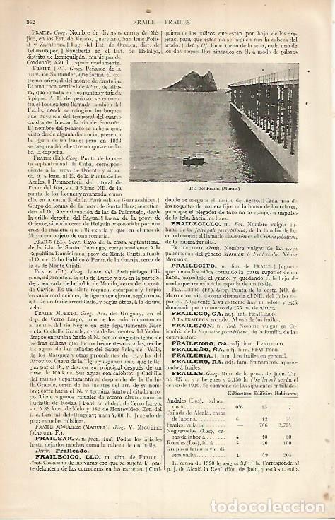 Otros art&iacute;culos de coleccionismo en papel: LAMINA ESPASA 3467: Isla de Fraile Murcia - Varios Autores