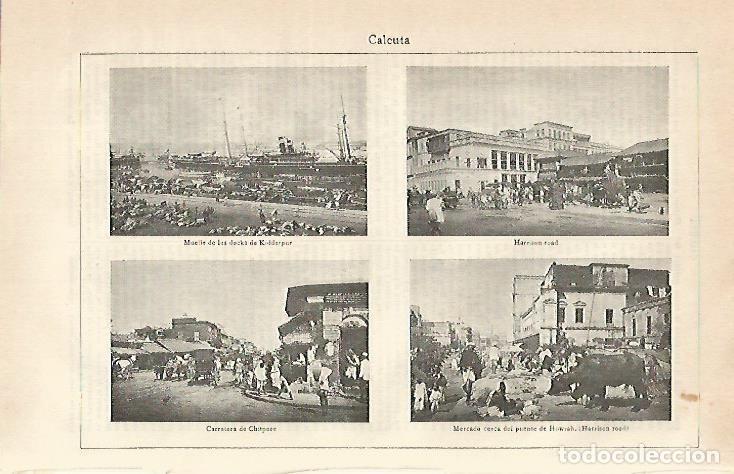 Otros art&iacute;culos de coleccionismo en papel: LAMINA De ESPASA 00155: Calcuta. Vistas - Varios autores