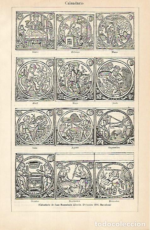 Otros art&iacute;culos de coleccionismo en papel: LAMINA De ESPASA 00162: Calendario de Juan Rosembach. 1514 - Varios autores