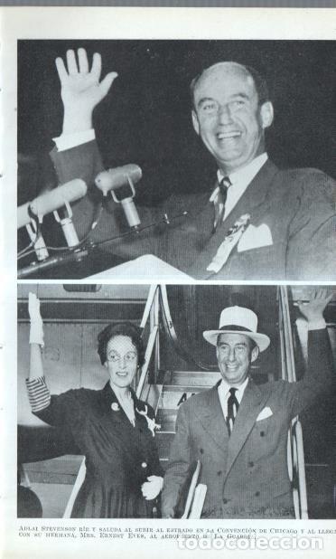 Otros art&iacute;culos de coleccionismo en papel: Los Estados Unidos: Lamina numerada 55 Adlai Stevenson e imagen conveciones -