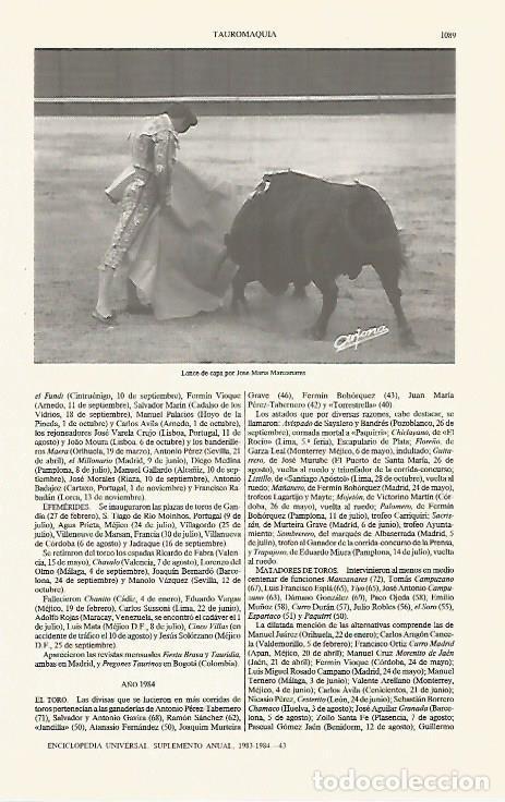 Otros art&iacute;culos de coleccionismo en papel: LAMINA ESPASA 31291: El torero Jose Maria Manzanares - Varios