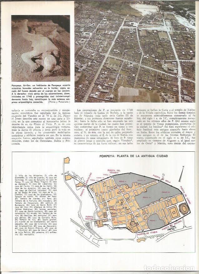 Otros art&iacute;culos de coleccionismo en papel: LAMINA MONITOR 01052: Plano y vista aera de Pompeya - Varios